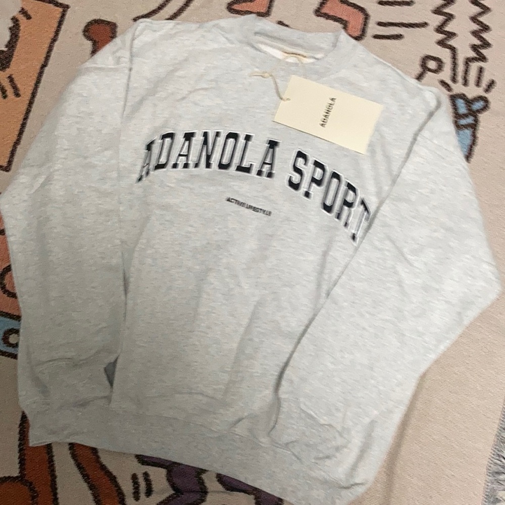 Adanola Retro ADANOLA sport Crewneck sweatershirt Heather Grey designer shirt